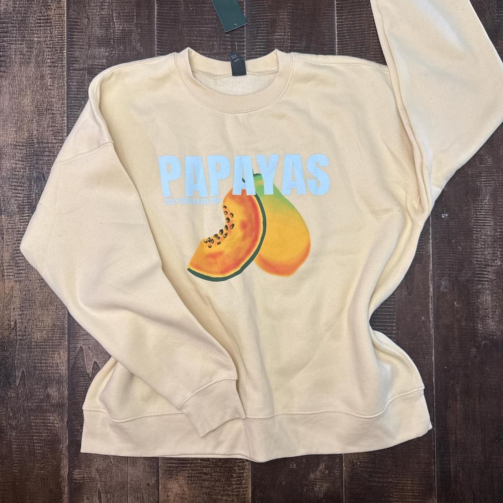 Wild Fable Papayas Pale Yellow Graphic Crewneck Sweatshirt
